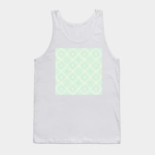 Light Turquoise green granny squares over cream Tank Top